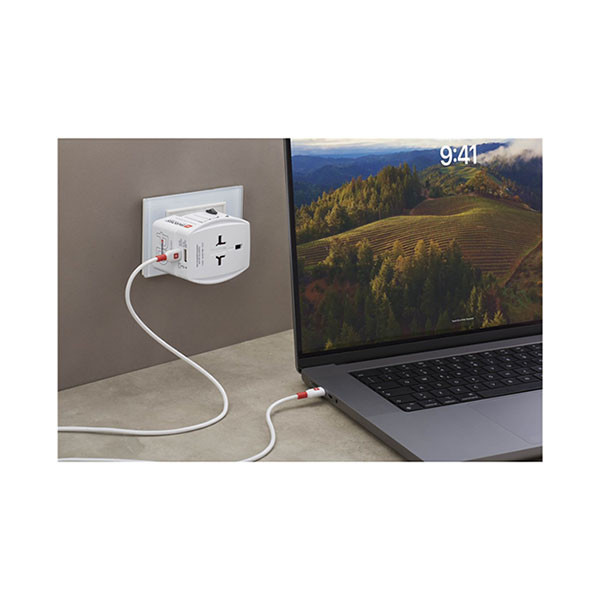 Skross Universele reisstekker met USB | Skross | AC65PD | Wereld naar Wereld (Uitschuifbaar, 1x USB A, 1x USB C) 74799 K050801112 - 5