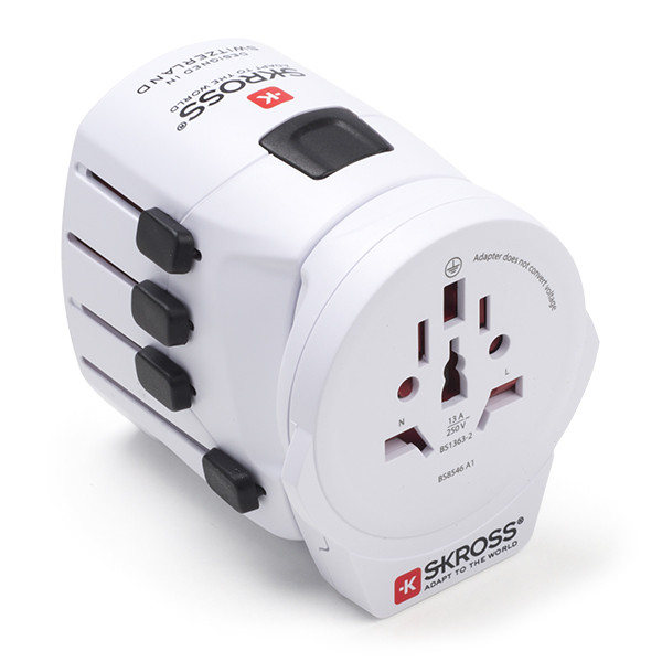 Skross Universele reisstekker met USB | Skross | Wereld naar Wereld (Uitschuifbaar, 1x USB A) 1.302539 1302539 K050801076 - 1