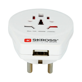Skross Wereldstekker | Europa (Geaard, Type E en F, USB) SK-75-009 K050801073 - 3