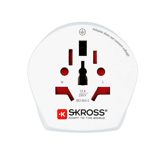 Skross Wereldstekker | Type G en F (Geaard) 39768 K050801068 - 3