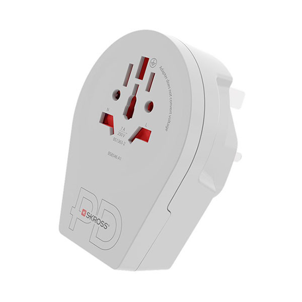 Skross Wereldstekker met USB | Skross | C20PD | Wereld naar Type G (Geaard, 1x USB C) 64715 K050801114 - 1