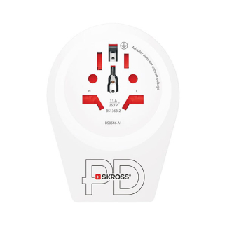 Skross Wereldstekker met USB | Skross | C20PD | Wereld naar Type G (Geaard, 1x USB C) 64715 K050801114 - 3