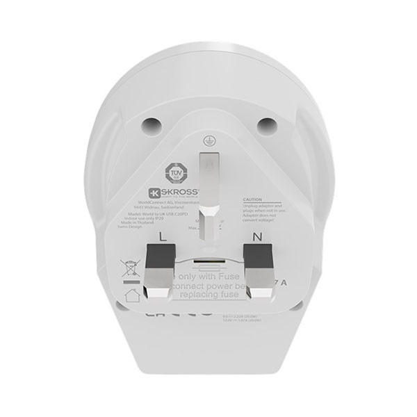 Skross Wereldstekker met USB | Skross | C20PD | Wereld naar Type G (Geaard, 1x USB C) 64715 K050801114 - 5