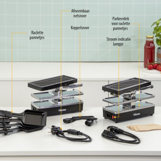 Smartwares Gourmetstel | Tristar | 4 personen (Uitbreidbaar, Raclette, Grill, 2x 400W) RA-2742 K170108199 - 9