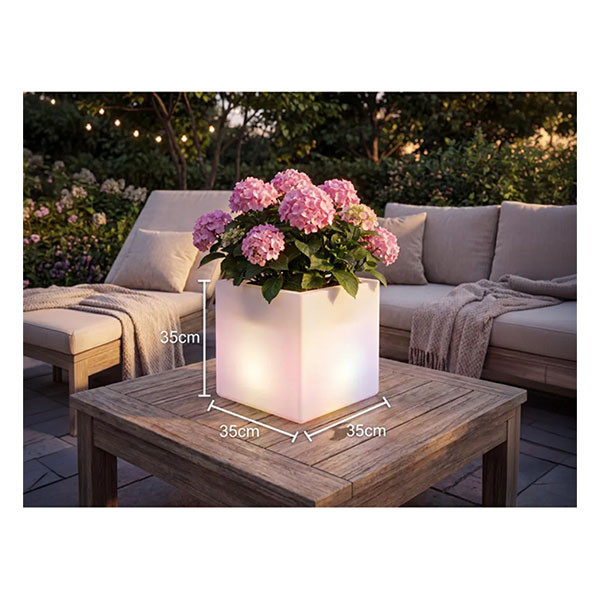 Smartwares Verlichte bloempot | 37 x 37 x 37 cm | Smartwares (RGB, Warm wit, Afstandsbediening, IP44, Binnen/Buiten) OSL-60083 K150303767 - 3