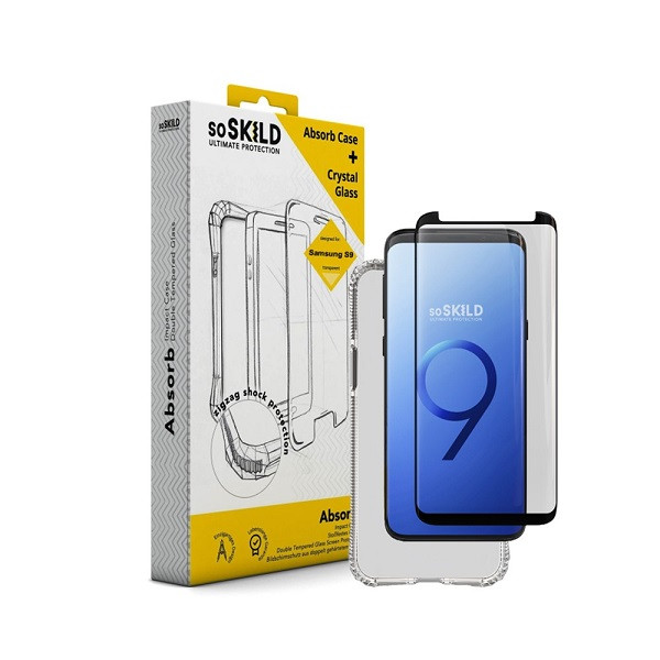 Samsung Galaxy S9 hoesje screenprotector 2-in-1 | SoSkild (Backcover, Softcase, Schokbestendig) Kabelshop.nl