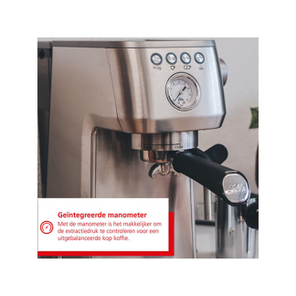 Solis Espressomachine | Solis | Barista Perfetta Plus | 1700 watt (Programmeerfuncties, Manometer, Stoompijp, Zilver) 98081 K170108380 - 8