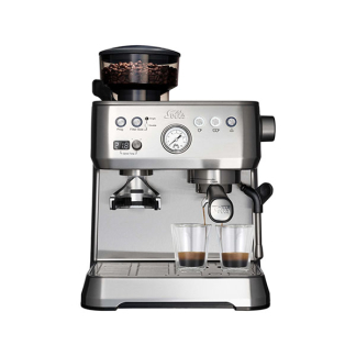 Solis Espressomachine | Solis | Grind & Infuse Perfetta | 1640 watt (Programmeerfuncties, Manometer, Stoompijp, Bonenmaler, Zilver) 98036 K170108382 - 1