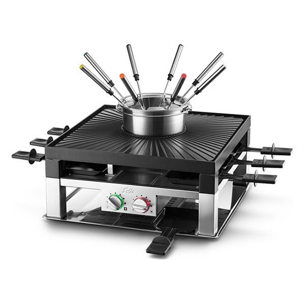 Solis Gourmetstel | Solis | 8 personen (3-in-1, Raclette, Fondue, Grill, 1200W) 97721 K170109077 - 1