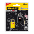 Stanley Hangslot | Stanley | 2 stuks | 20 mm (2 sleutels, TSA-goedgekeurd, Zwart, Geel) 83.400.38 K170103467 - 7
