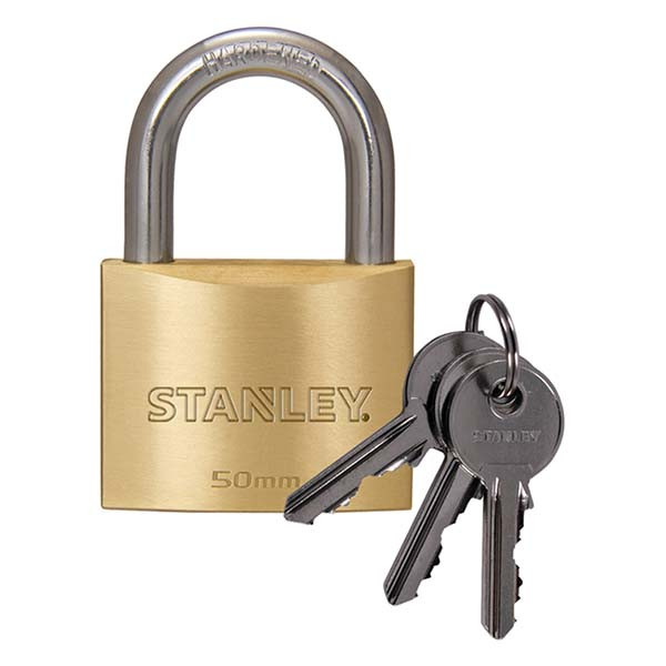 Stanley Hangslot | Stanley | 50 mm (Massief messing, 3 Sleutels, Buiten) 83.400.13 K170103464 - 1