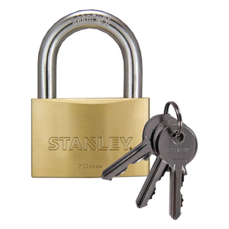 Stanley Hangslot | Stanley | 70 mm (Massief messing, 3 Sleutels, Buiten) 83.400.15 K170103465 - 1