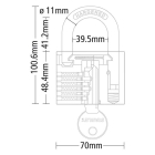 Stanley Hangslot | Stanley | 70 mm (Massief messing, 3 Sleutels, Buiten) 83.400.15 K170103465 - 2