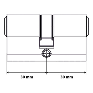 Starx Cilinder | Starx | 2 stuks (Dubbel, Gelijksluitend, 30/30 mm, Vernikkeld, 6 sleutels) 8760222 K010808138 - 