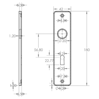 Starx Cilinderschild | Starx (Aluminium, RVS) 44.805.48 K010809782 - 