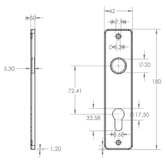 Starx Cilinderschild | Starx (Aluminium, Zwart) 44.805.30 K010809777 - 