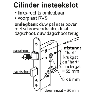Starx Cilinderslot | Starx | 55 mm (RVS) 4360001 K010808174 - 4