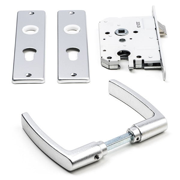 Starx Deurbeslag set | Starx | 55 mm (Deurklinken met schild, Cilinderslot met sluitplaat) 8760000 K010808175 - 1