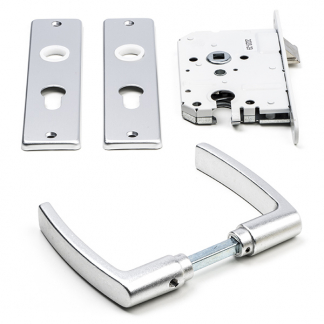 Starx Deurbeslag set | Starx | 55 mm (Deurklinken met schild, Cilinderslot met sluitplaat) 8760000 K010808175