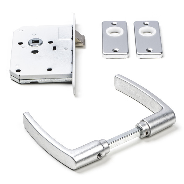 Starx Deurbeslag set | Starx (Deurklinken met kortschild, Loopslot met sluitplaat) 8760003 K010808187 - 1