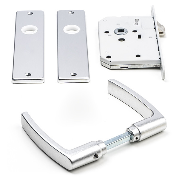 Starx Deurbeslag set | Starx (Deurklinken met schild, Loopslot met sluitplaat) 8760002 K010808186 - 1