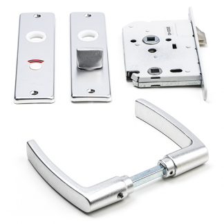 Starx Deurbeslag wc-deur | Starx | 63/8 mm (Deurklinken met schild, Insteekslot met sluitplaat) 8760004 K010808194 - 1
