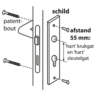 Starx Deurklink met cilinderschild | Starx | 55 mm  (Aluminium) 86.200.67 K010809719 - 