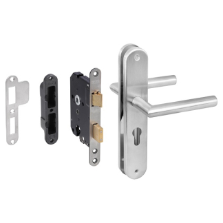 Starx Deurklink met cilinderschild | Starx | 55 mm (Inclusief slot, RVS) 86.100.29 K010809285 - 1