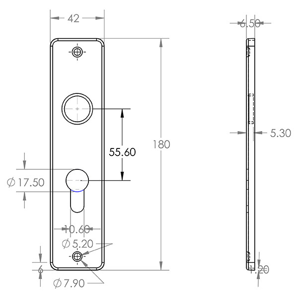 Starx Deurklink met cilinderschild | Starx | Blok | 55 mm (Aluminium, Zwart) 86.200.34 K010809687 - 7