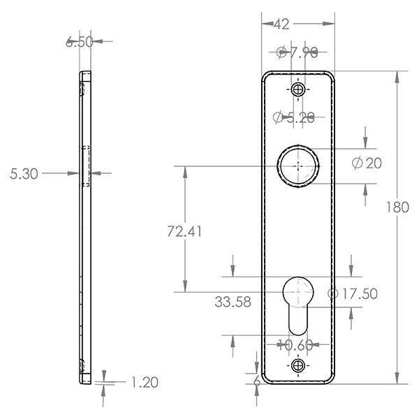 Starx Deurklink met cilinderschild | Starx | Blok | 72 mm (Aluminium, RVS) 86.200.03 K010809704 - 6