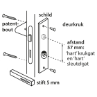 Starx Deurklink met wc-sluitingschild | Starx | Blok | 57 mm (Aluminium, RVS) 86.200.05 K010809706 - 2