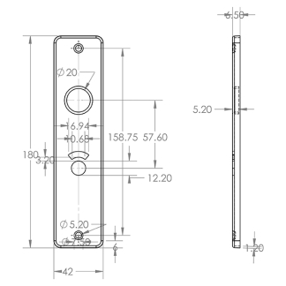 Starx Deurklink met wc-sluitingschild | Starx | Blok | 57 mm (Aluminium, RVS) 86.200.05 K010809706 - 