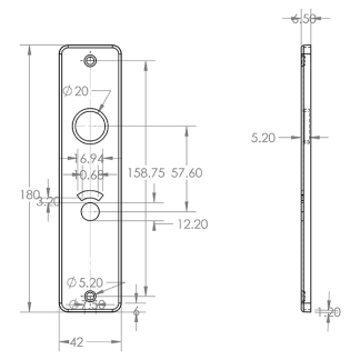 Starx Deurklink met wc-sluitingschild | Starx | Blok | 57 mm (Aluminium, Zwart) 86.200.37 K010809690 - 