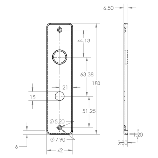 Starx Deurklink met wc-sluitingschild | Starx | Blok | 63 mm (Aluminium, Zwart) 86.200.36 K010809689 - 