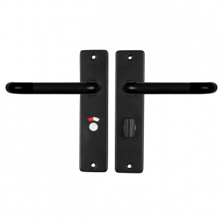 Starx Deurklink met wc-sluitingschild | Starx | Coupe | 57 mm (Aluminium, Zwart) 86.200.61 K010809698 - 1