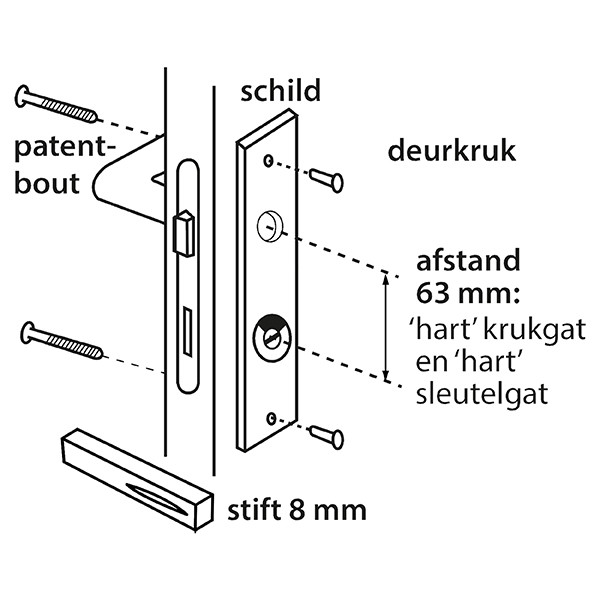 Starx Deurklink met wc-sluitingschild | Starx | Coupe | 63 mm (Aluminium, RVS) 86.200.28 K010809713 - 7