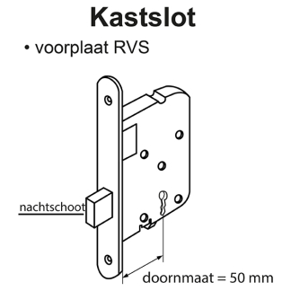 Starx Kastslot | Starx | 56 mm (Klavier, RVS) 4360005 K010808182 - 