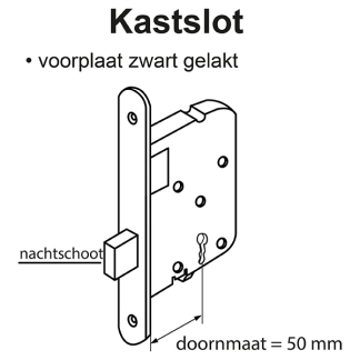 Starx Kastslot | Starx | 56 mm (Klavier, Zwart) 4360015 K010808180 - 