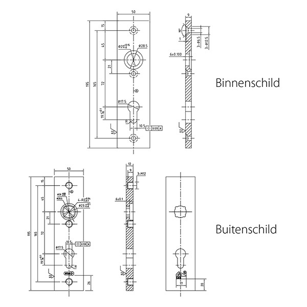 Starx Veiligheidsbeslag met duwer | Starx | 72 mm  (Aluminium) 8610104 K010808244 - 6