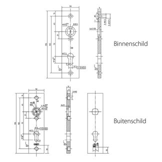 Starx Veiligheidsbeslag met duwer | Starx | 72 mm  (Aluminium) 8610104 K010808244 - 