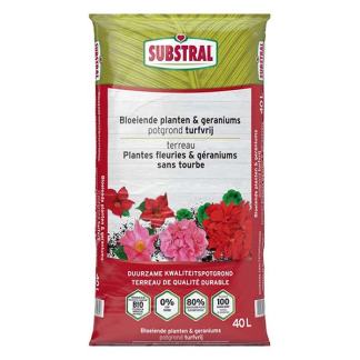 Substral Bloeiende planten en geraniums potgrond | Substral | 40 liter (Natuurlijk, Turfvrij) SPBT40 K170115523