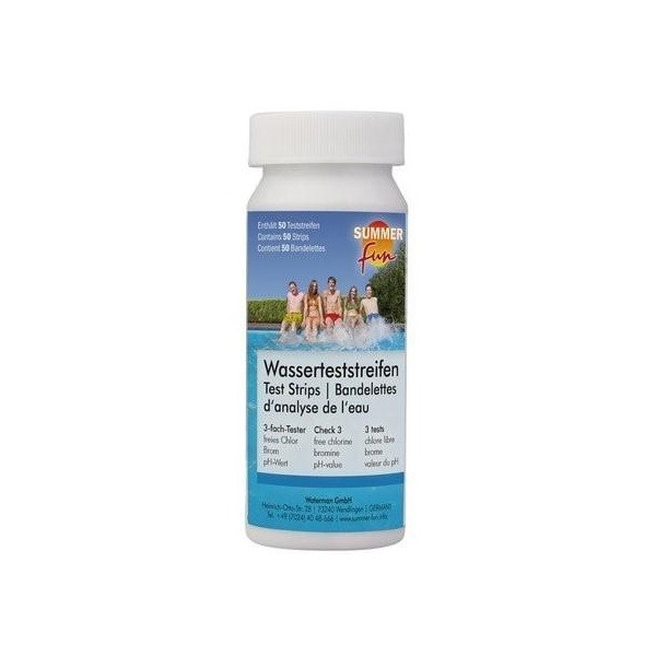 Summer Fun Teststrips zwembad | Summer Fun (50 strips, pH, Chloor, Alkaliteit) 7010011013 K170115208 - 1