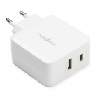 Sweex USB oplader - Sweex - 2 poorten (USB A en USB C, 4.8A, Wit) CH-015WH K120200032 Sweex USB oplader - Sweex - 2 poorten (USB A en USB C, 4.8A, Wit) CH-015WH K120200032