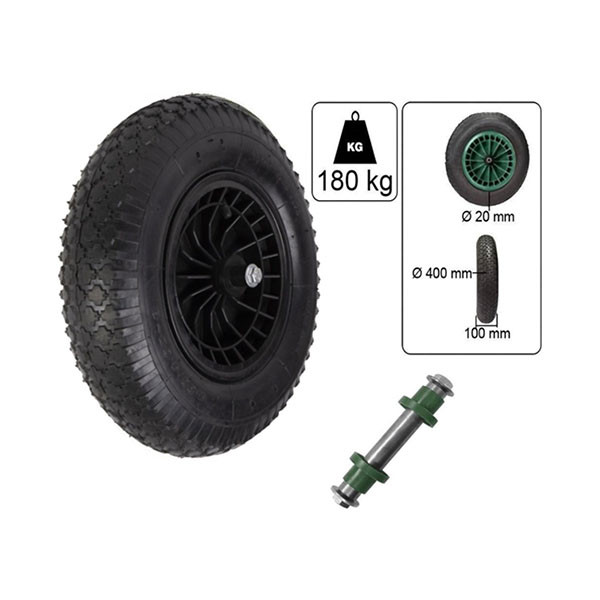 Talen Tools Kruiwagenwiel | Talen Tools | 40 x 10 cm (Velg, Buitenband, Binnenband) KW106 K170116863 - 3
