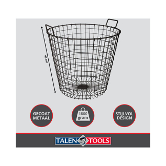 Talen Tools Opbergmand | Talen Tools | Ø45 cm (Rond, 1.8 kg, 10 liter, IJzer, Antraciet) E17 K170116832 - 3