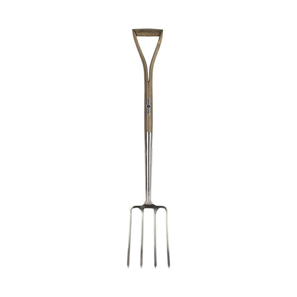 Talen Tools Spitvork | Talen Tools | Dutch Garden | 120 cm (4 tanden, D-handvat, RVS, Essenhout) RDG2 K170116877 - 2