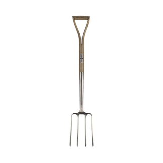 Talen Tools Spitvork | Talen Tools | Dutch Garden | 120 cm (4 tanden, D-handvat, RVS, Essenhout) RDG2 K170116877 - 2
