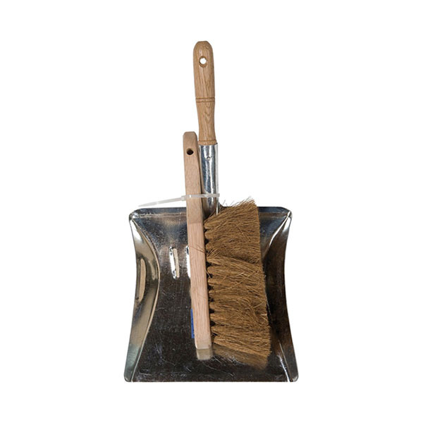 Talen Tools Stoffer en blik | Talen Tools | 42.4 x 21.9 x 8.8 cm (Kokosharen borstel, Metalen blik) 8854 K081000014 - 2