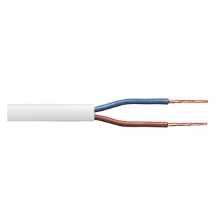 Tasker Stroomkabel 2 x 0.75 mm² op rol (100 meter, 100% koper, Wit) TASR-C261-WHT k010820001 - 1