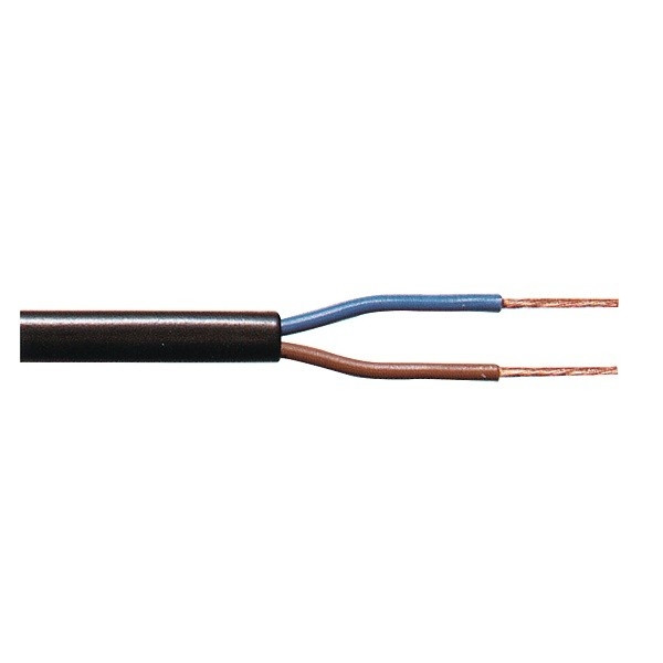 Stroomkabel 2 x 0.75 mm² op rol (100 meter, koper, Zwart) Tasker Kabelshop.nl